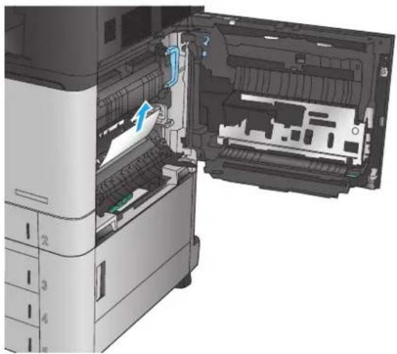 HP Color LaserJet Enterprise M855xh - Clear jams in Tray 1, the right door, and the fuser - 6