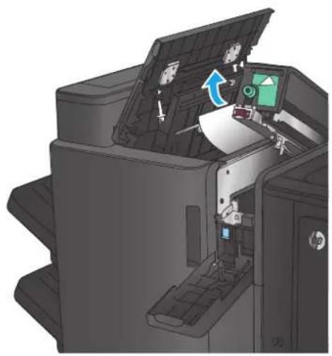 HP Color LaserJet Enterprise M855xh - Clear top left door jams in the booklet maker - 7