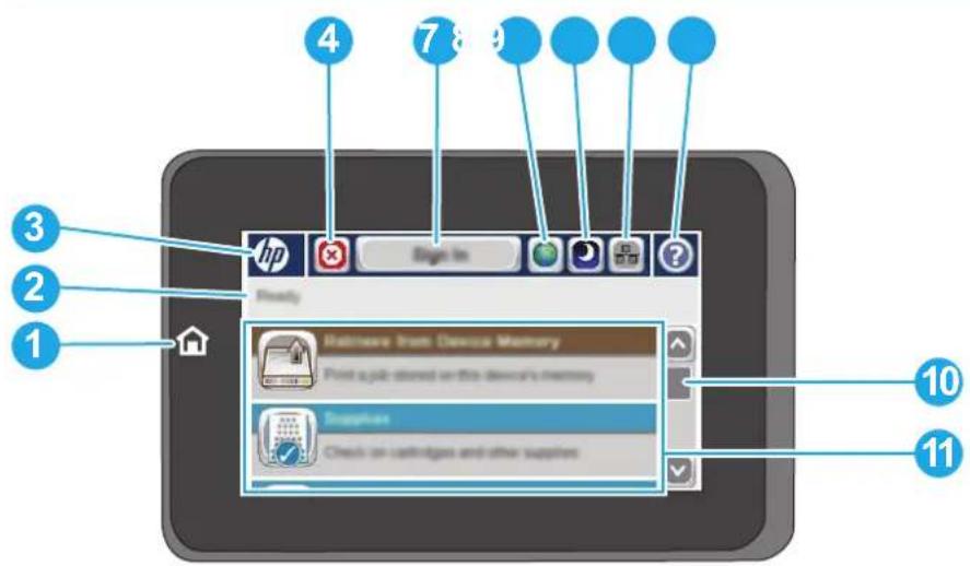HP Color LaserJet Enterprise M855xh - Control-panel view - 2