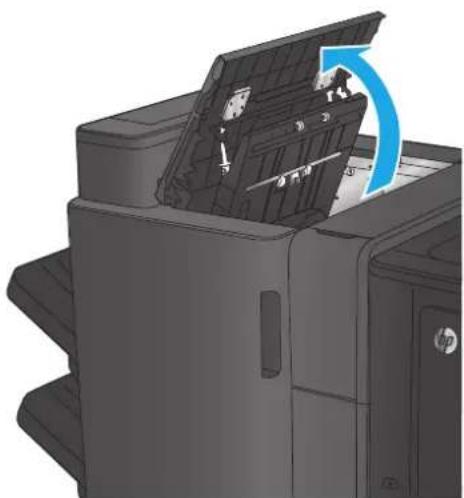 HP Color LaserJet Enterprise M855xh - Clear top left door jams in the booklet maker - 1
