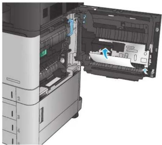 HP Color LaserJet Enterprise M855xh - Clear jams in Tray 1, the right door, and the fuser - 4