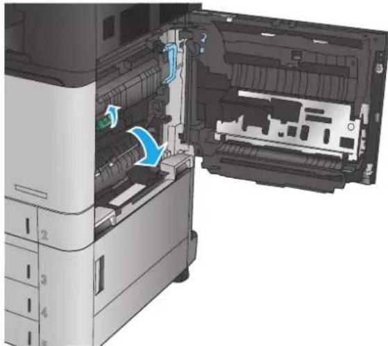 HP Color LaserJet Enterprise M855xh - Clear jams in Tray 2 - 2