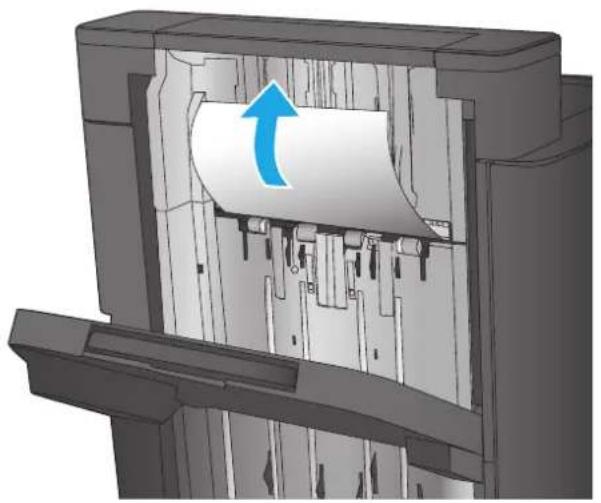 HP Color LaserJet Enterprise M855xh - Clear top left door jams in the booklet maker - 6