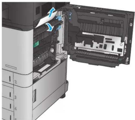 HP Color LaserJet Enterprise M855xh - Clear jams in Tray 1, the right door, and the fuser - 8
