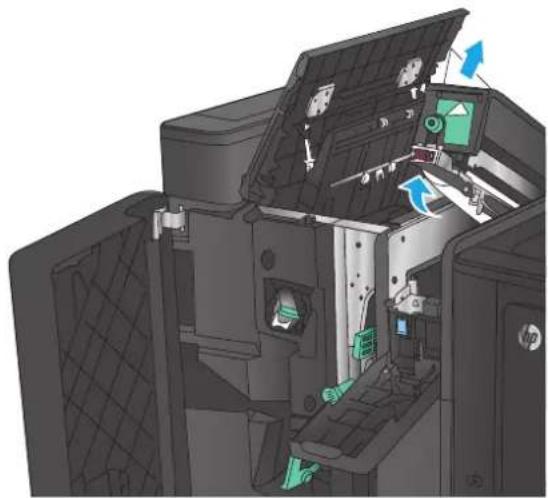 HP Color LaserJet Enterprise M855xh - Clear front left door jams in the booklet maker - 4