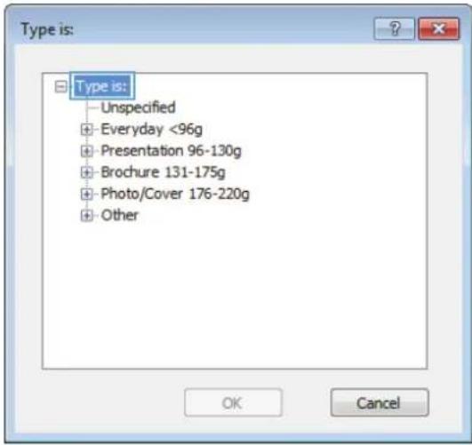 HP Color LaserJet Enterprise M855xh - Select the paper type (Windows) - 5