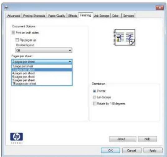 HP LaserJet Enterprise 500 Color M551dn - Print multiple pages per sheet with Windows - 4