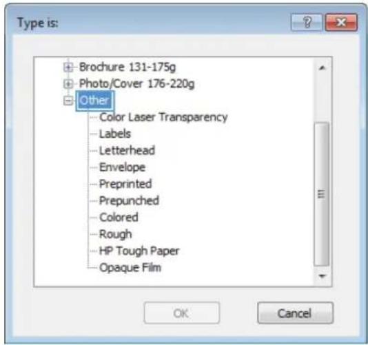 HP LaserJet Enterprise 500 Color M551dn - Print on special paper, labels, or transparencies with Windows - 6