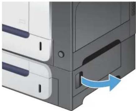 HP LaserJet Enterprise 500 Color M551dn - Clear jams in the lower right door (Tray 3) - 1