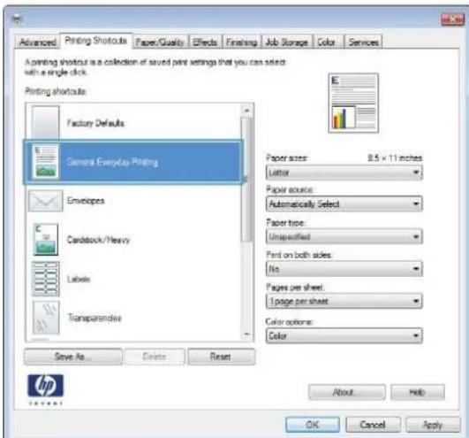 HP LaserJet Enterprise 500 Color M551dn - Create printing shortcuts - 4