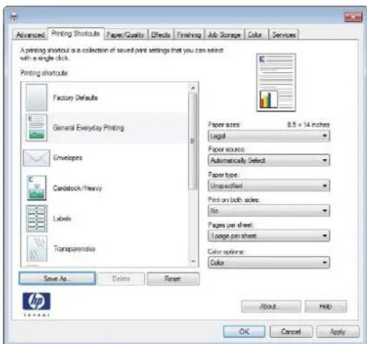 HP LaserJet Enterprise 500 Color M551dn - Create printing shortcuts - 6