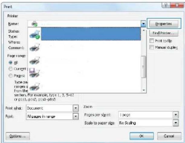 HP LaserJet Enterprise 500 Color M551dn - Select page orientation with Windows - 2