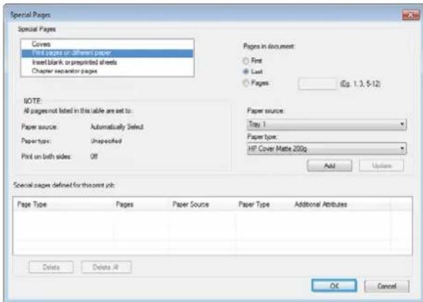 HP LaserJet Enterprise 500 Color M551dn - Print the first or last page on different paper with Windows - 8