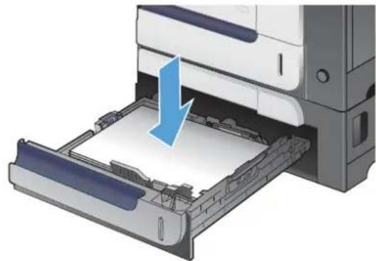 HP LaserJet Enterprise 500 Color M551dn - Clear jams in the optional 500-sheet paper and heavy media tray (Tray 3) - 1