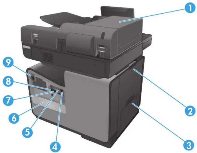 HP Officejet Enterprise Color MFP X585f - Product back view - 1