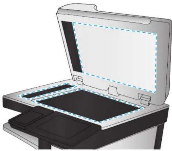 HP Officejet Enterprise Color MFP X585f - Check the scanner glass for dirt and smudges - 3