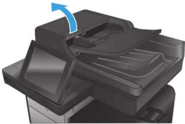 HP Officejet Enterprise Color MFP X585f - Clear jams in the document feeder - 1