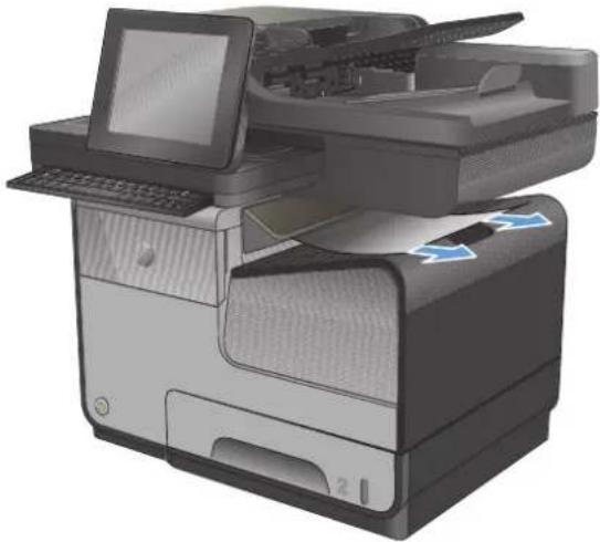 HP Officejet Enterprise Color MFP X585f - Clear jams in the output bin - 2