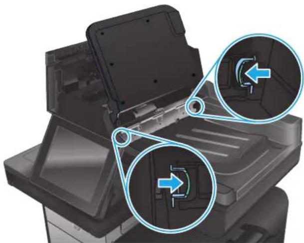 HP Officejet Enterprise Color MFP X585f - Clear jams in the document feeder - 6