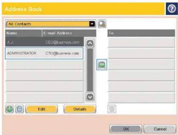 HP Officejet Enterprise Color MFP X585f - Send email by using the address book - 4