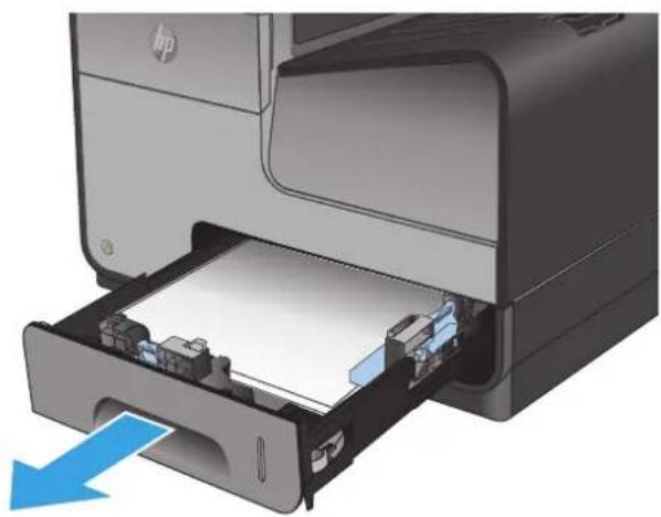 HP Officejet Enterprise Color MFP X585f - Clear jams in Tray 2 - 1