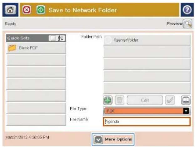 HP Officejet Enterprise Color MFP X585f - Send a scanned document to a network folder - 8