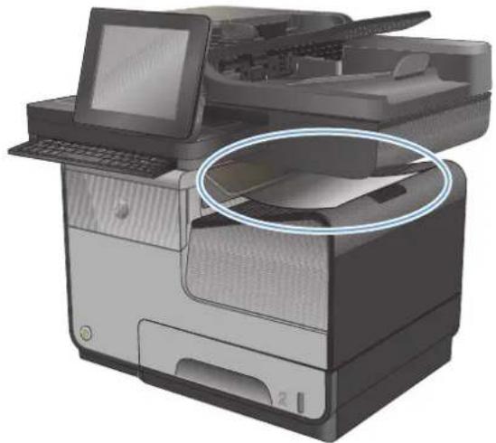 HP Officejet Enterprise Color MFP X585f - Clear jams in the output bin - 1