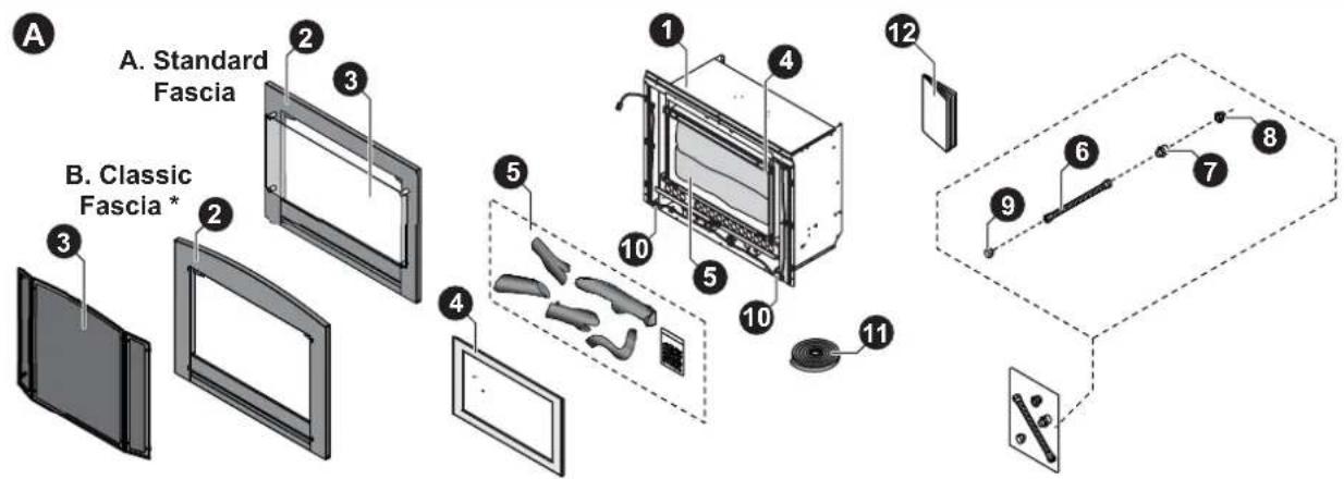 Rinnai Sapphire Gas Log Fire - CARTON CONTENTS / ITEM CHECKLIST - 2