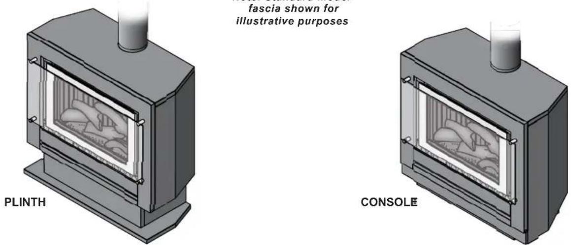 Rinnai Sapphire Gas Log Fire - Freestanding Plinth or Console appliance: - 2