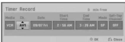 LG RC897T - AV1 Timer Recording using Set-Top Channel option - 2