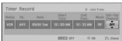 LG RC897T - AV1 Timer Recording using Set-Top Channel option - 3