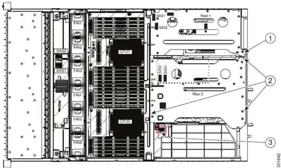 CISCO UCS C240 M3 - Step 2 Install a new PCIe riser: - 1