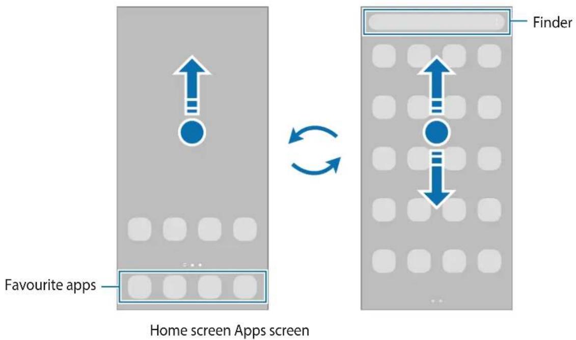 SAMSUNG Galaxy F62 - Switching between Home and Apps screens - 1