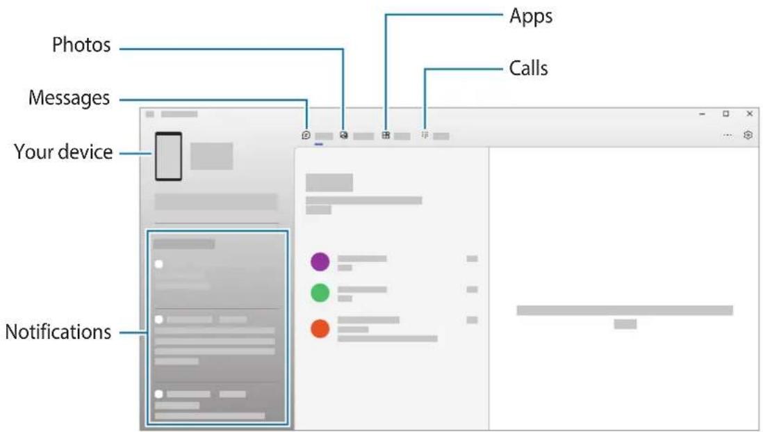 SAMSUNG Galaxy F62 - Viewing data and notifications from your device on the computer - 1