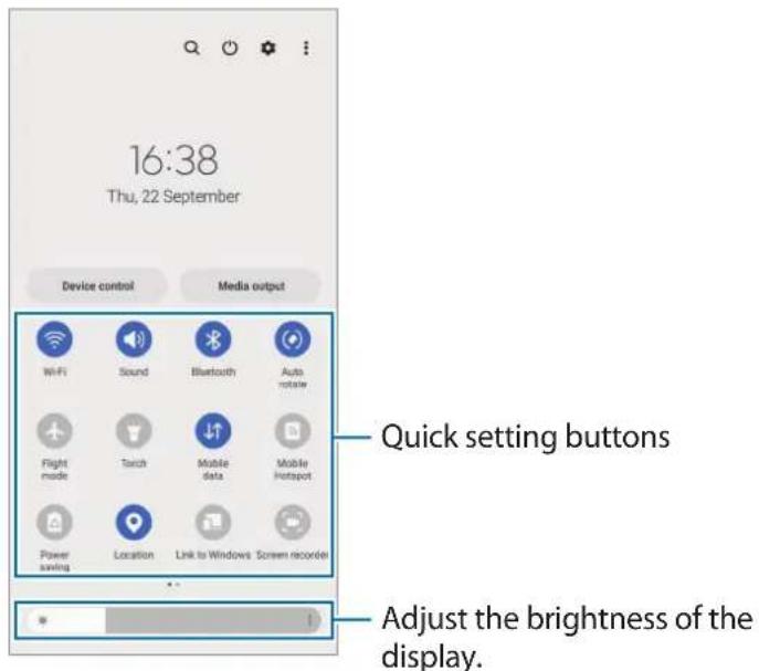 SAMSUNG Galaxy F62 - Using quick setting buttons - 1