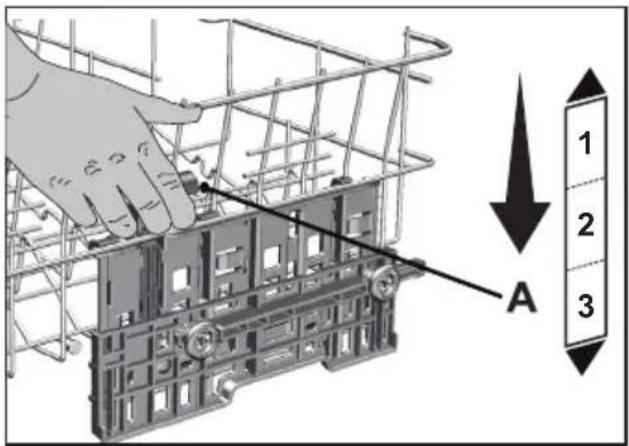 BEKO DFN05320W - Adjusting the height of the upper basket - 1