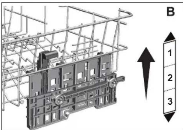 BEKO DFN05320W - Adjusting the height of the upper basket - 2