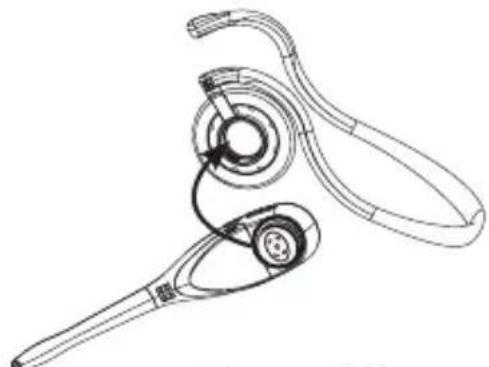 AT&T TL7600 - To attach the headset to the neckband for wearing on the left or right ear: - 1