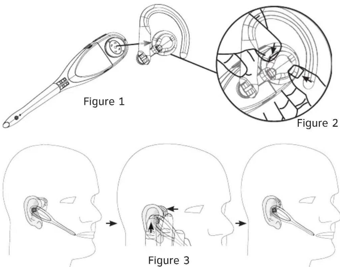 AT&T TL7600 - To attach the ear hook to the headset: - 1