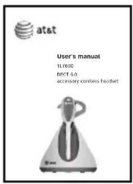 at&T User's manual 1L1800 DCT 6.0 accessory cordless headset