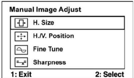 VIEWSONIC Value VA712 - Manual Image Adjust Sub-menu - 1