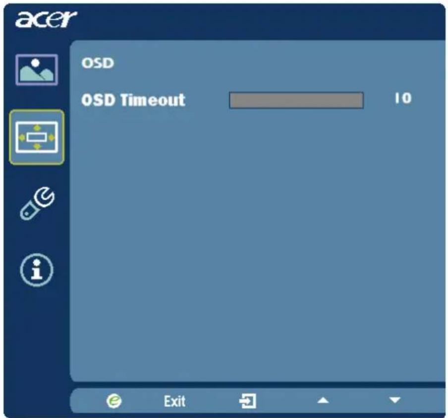 ACER H274H - Adjusting the OSD Timeout - 1