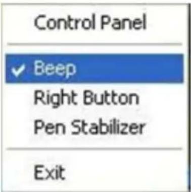 Control Panel ✓ Beep Right Button Pen Stabilizer Exit