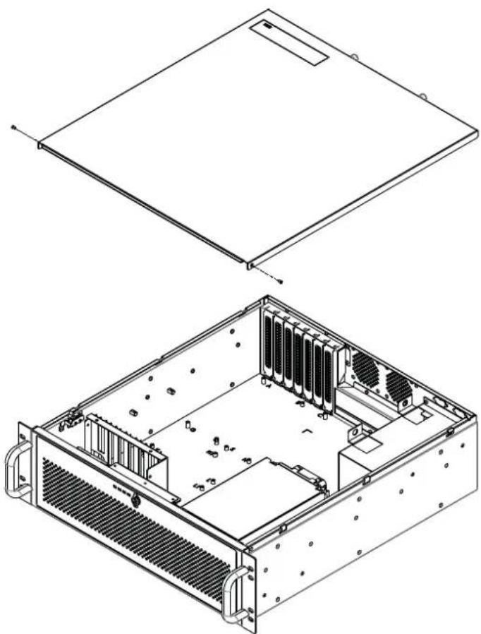 Advantech HPC-7320 - Removing the Top Cover/移除顶盖 / 移除上蓋 - 1