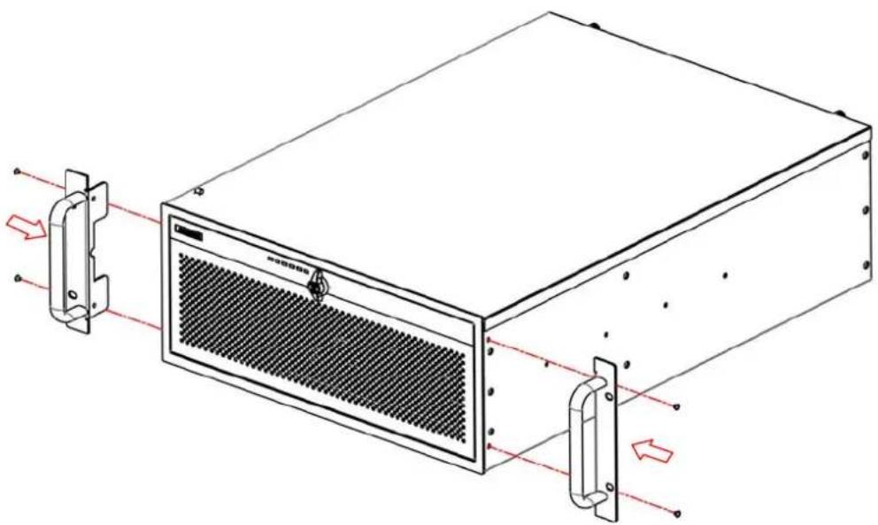 Advantech HPC-7442 - Attaching the Ears & Handles/ 安装耳柄和把手 / 安装耳翼和把手 - 1