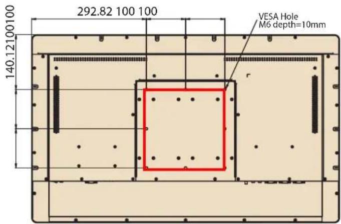 292.82 100 100 140.12100100 VESA Hole M6 depth=10mm