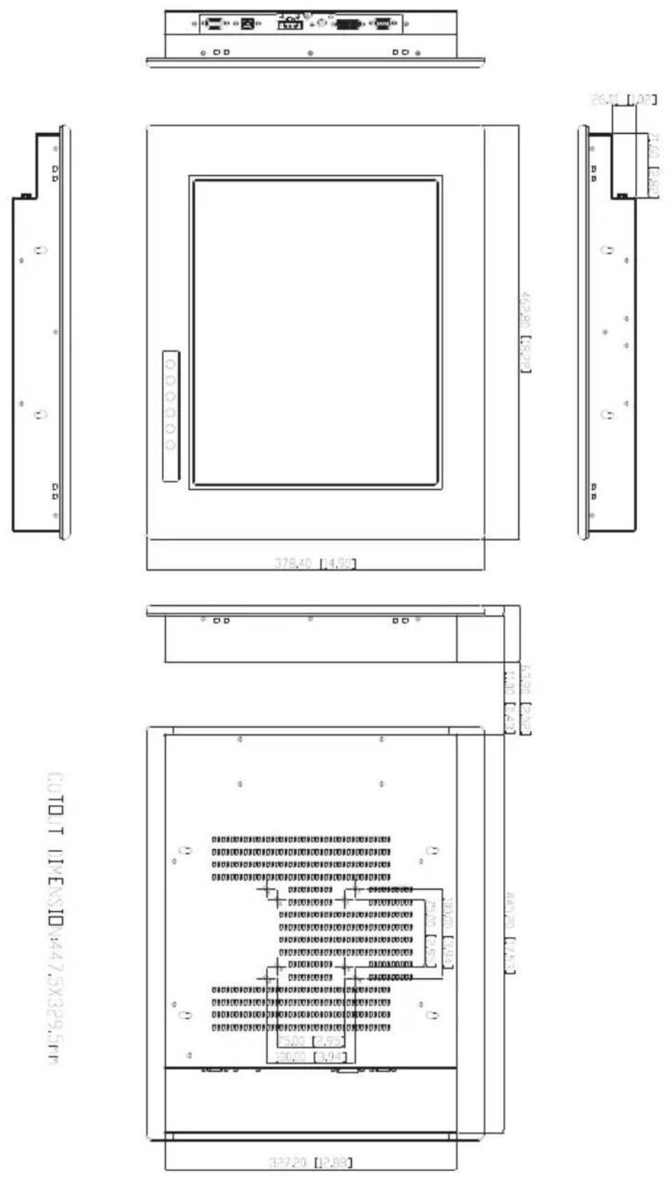 Advantech FPM-3171G - Appendix D FPM-3171S Dimensions - 1