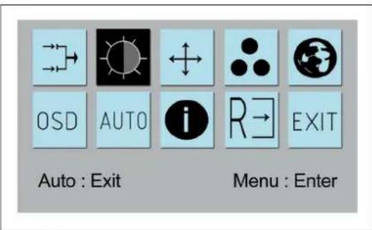 OSD AUTO i R→ EXIT Auto : Exit Menu : Enter
