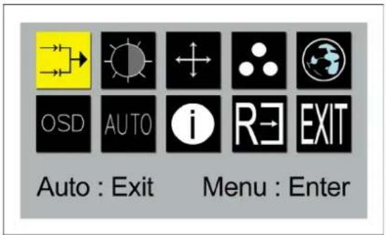 OSD AUTO i R E EXIT Auto : Exit Menu : Enter