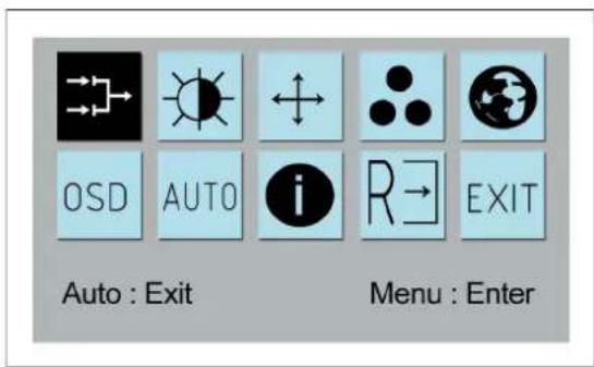 OSD AUTO i R→ EXIT Auto : Exit Menu : Enter